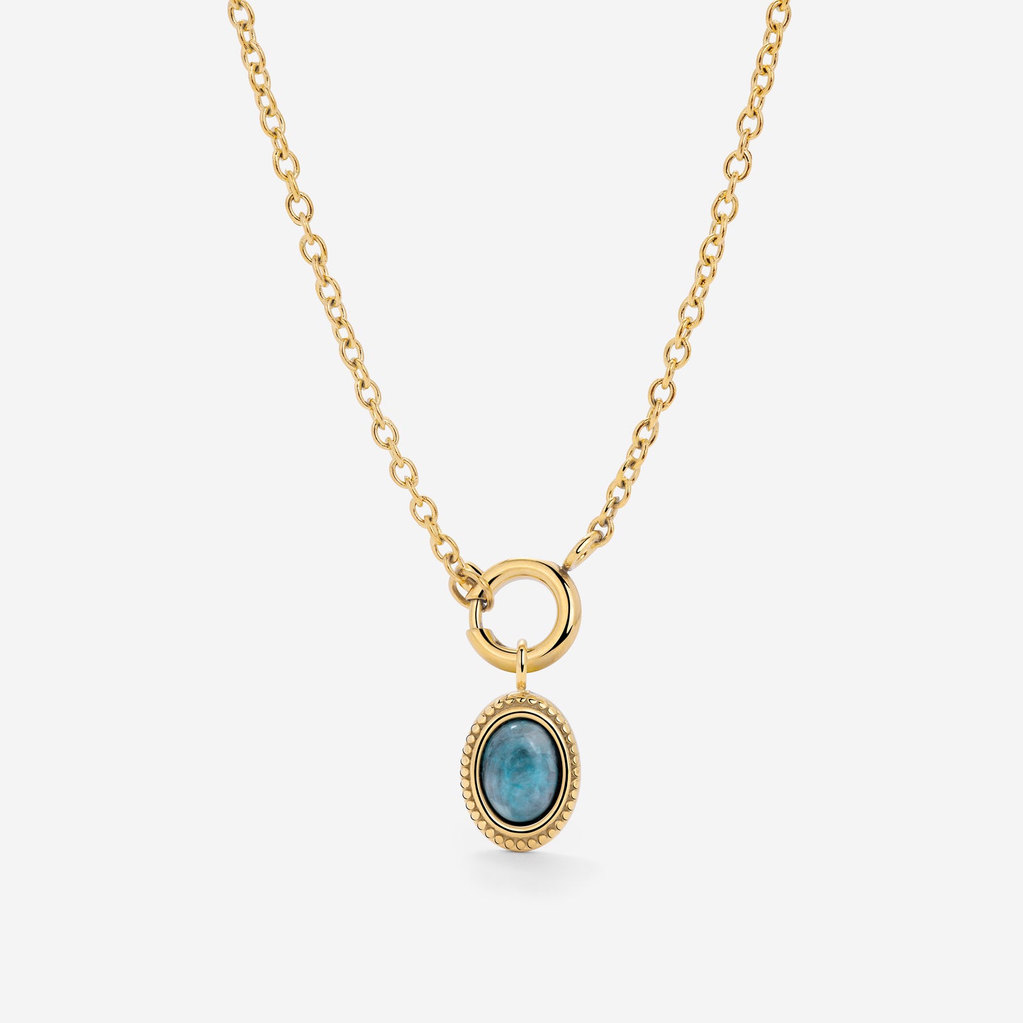 Ocean Agate Classic Chain Necklace Set Gold