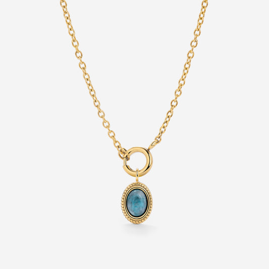 Ocean Agate Classic Chain Necklace Set Gold