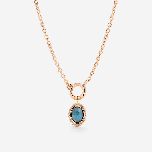 Ocean Agate Classic Chain Necklace Set Rose Gold