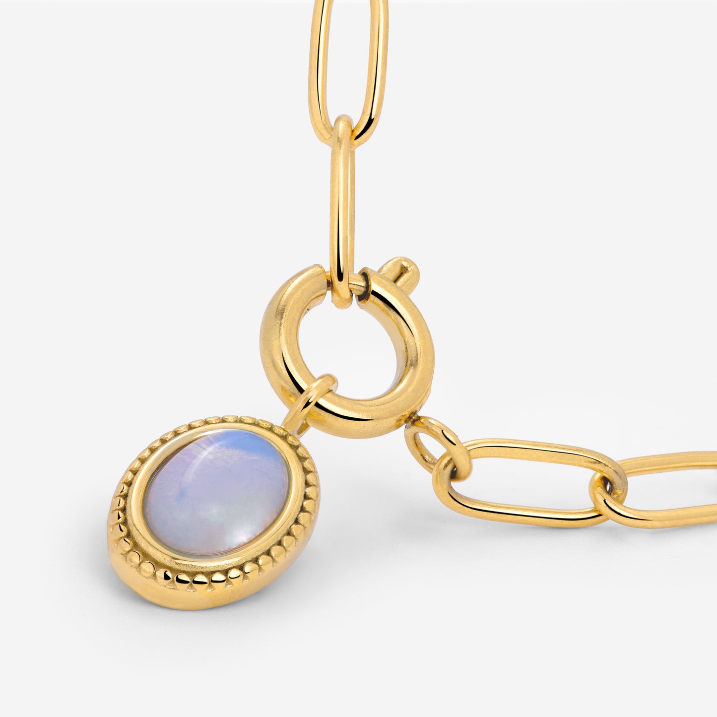 Opaline Oval Links Necklace Set Gold