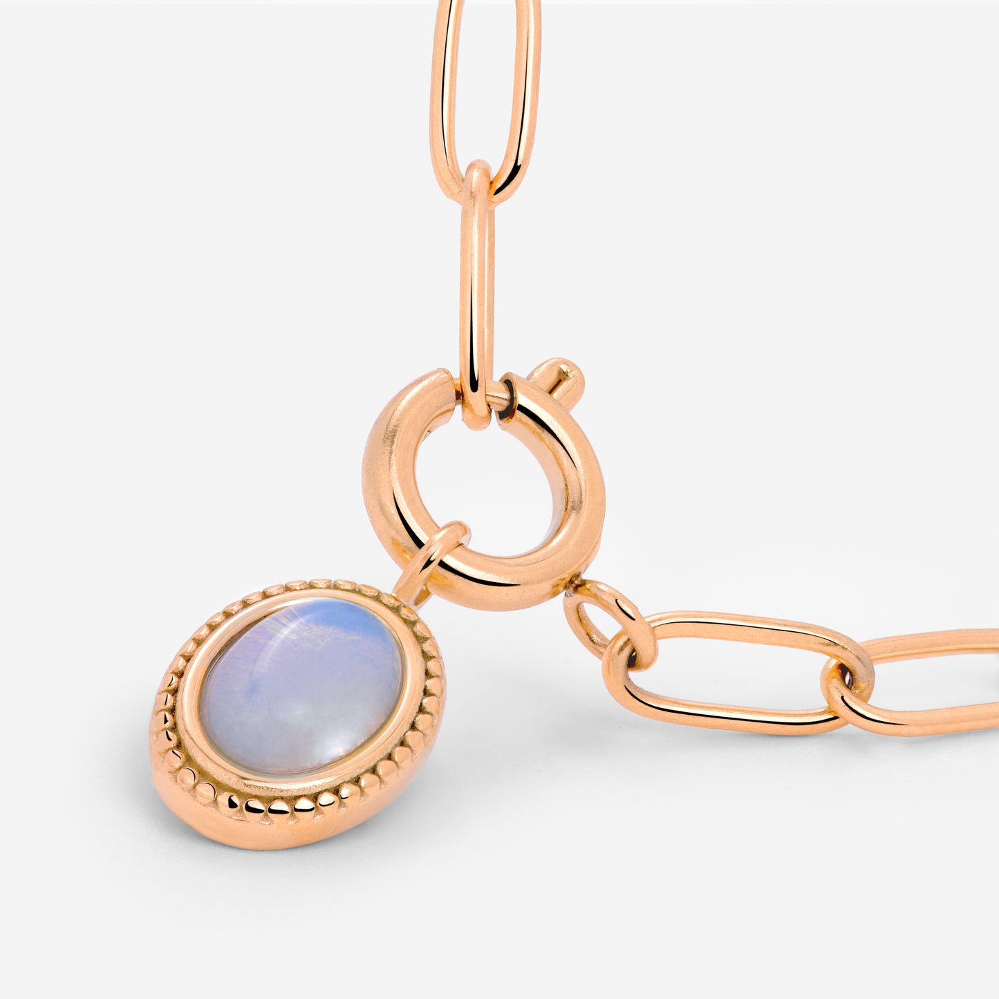 Opaline Oval Links Necklace Set Rose Gold