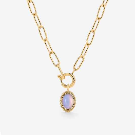 Opaline Oval Links Necklace Set Gold