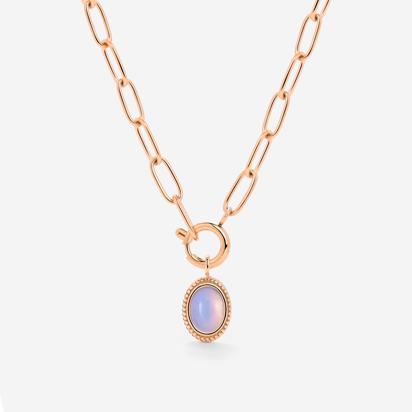 Opaline Oval Links Necklace Set Rose Gold