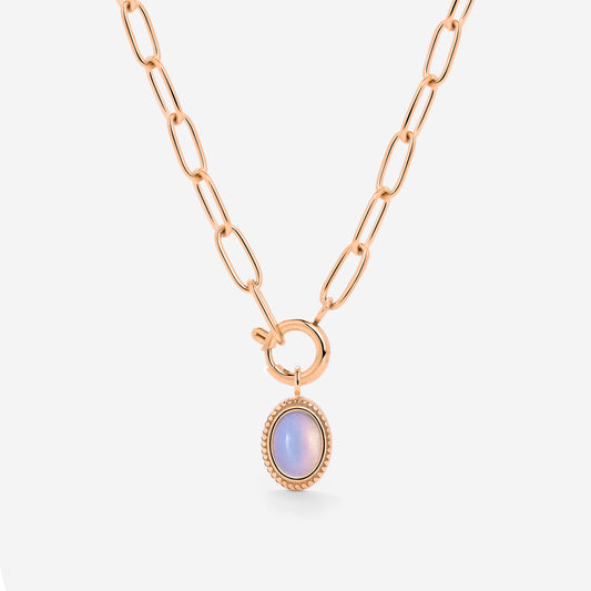 Opaline Oval Links Necklace Set Rose Gold