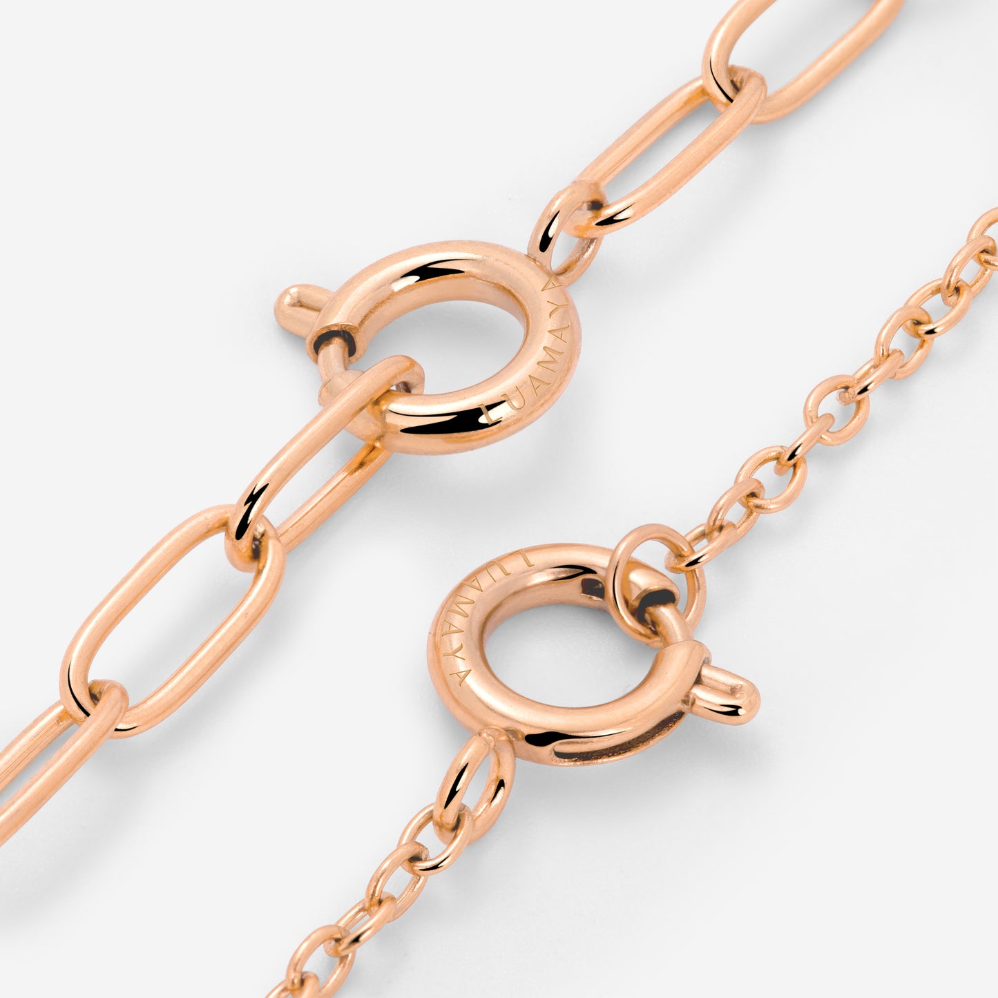 Classic Chain Charm Necklace Rose Gold