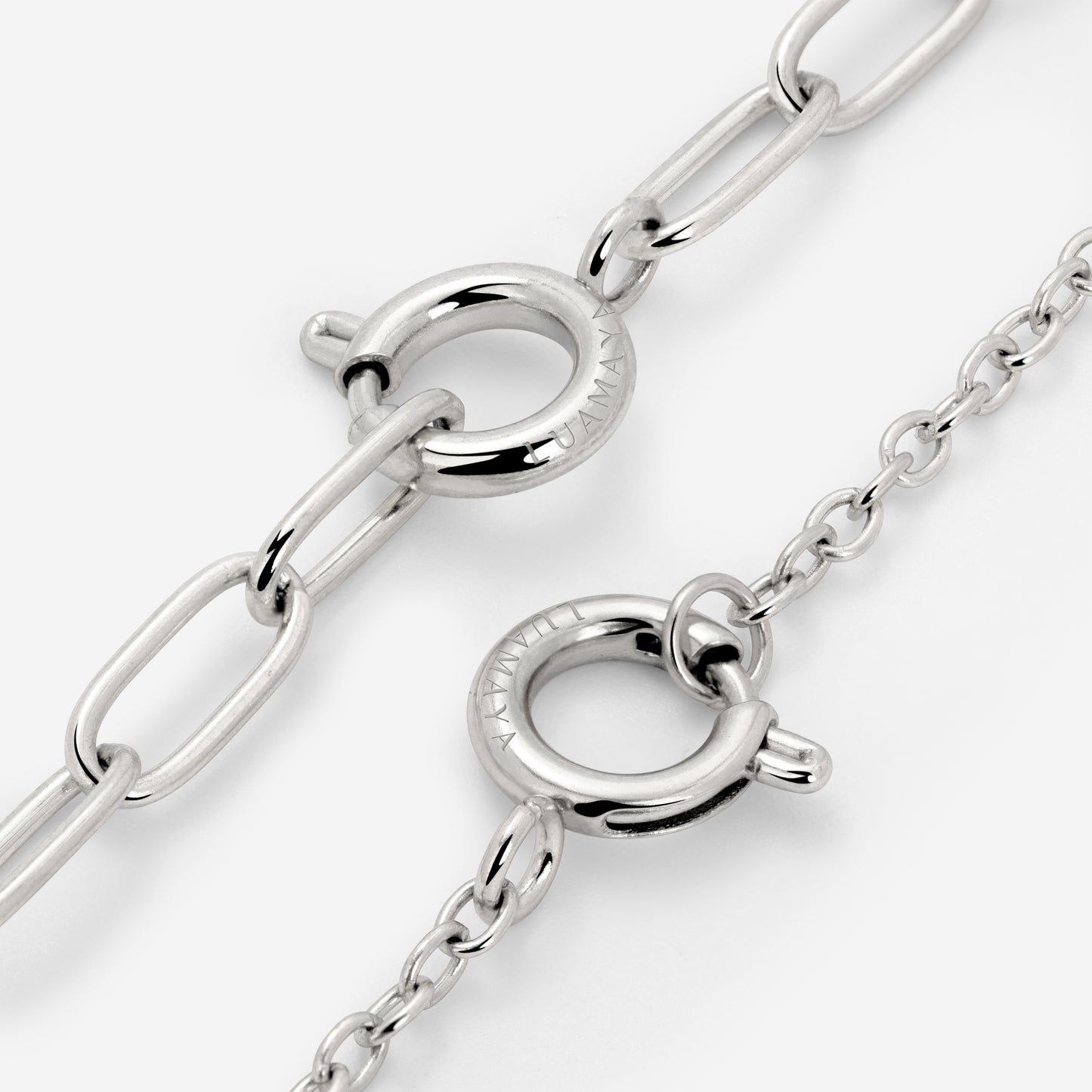 Classic Chain Charm Necklace Silver