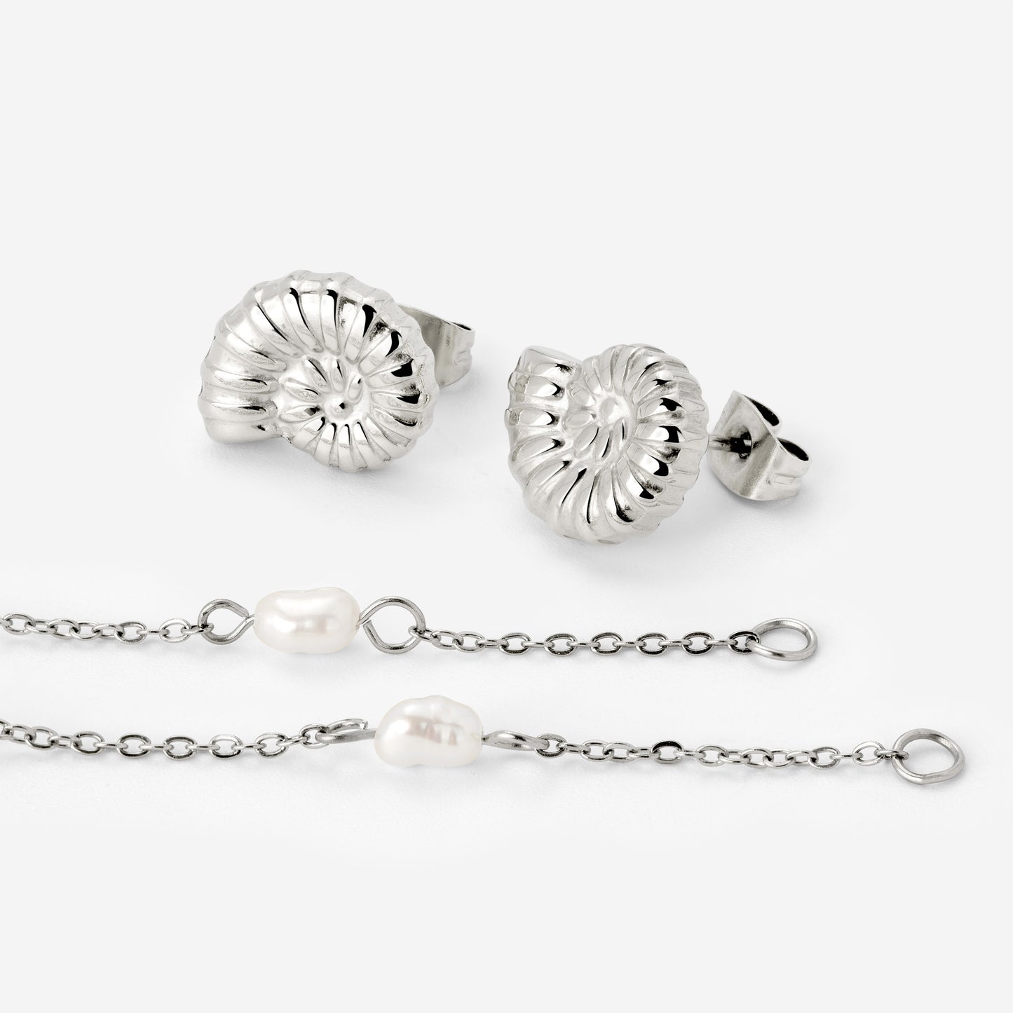 Siren's Spell Pearl Drop Earrings Silver