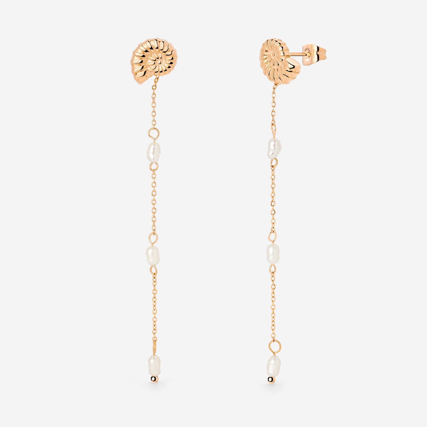 Siren's Spell Pearl Drop Earrings Rose Gold