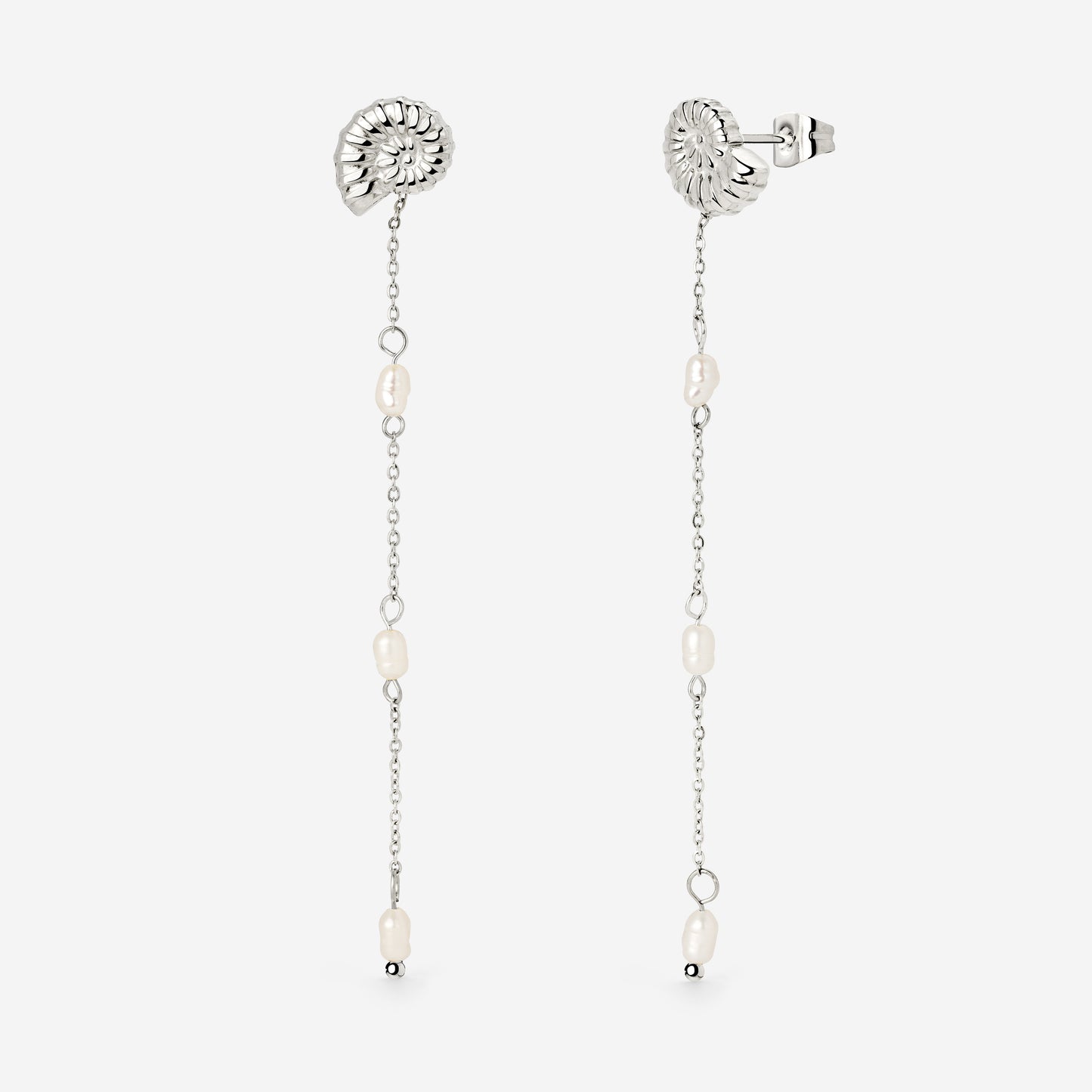 Siren's Spell Pearl Drop Earrings Silver