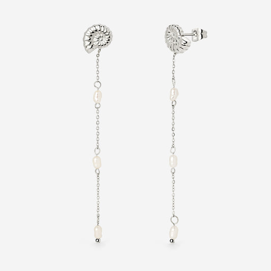 Siren's Spell Pearl Drop Earrings Silver