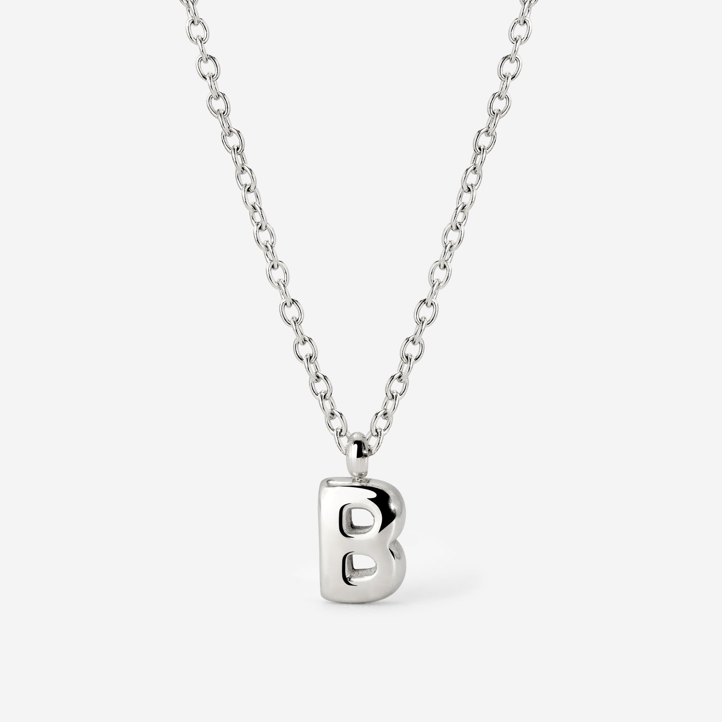 Bubble Letter Necklace Silver
