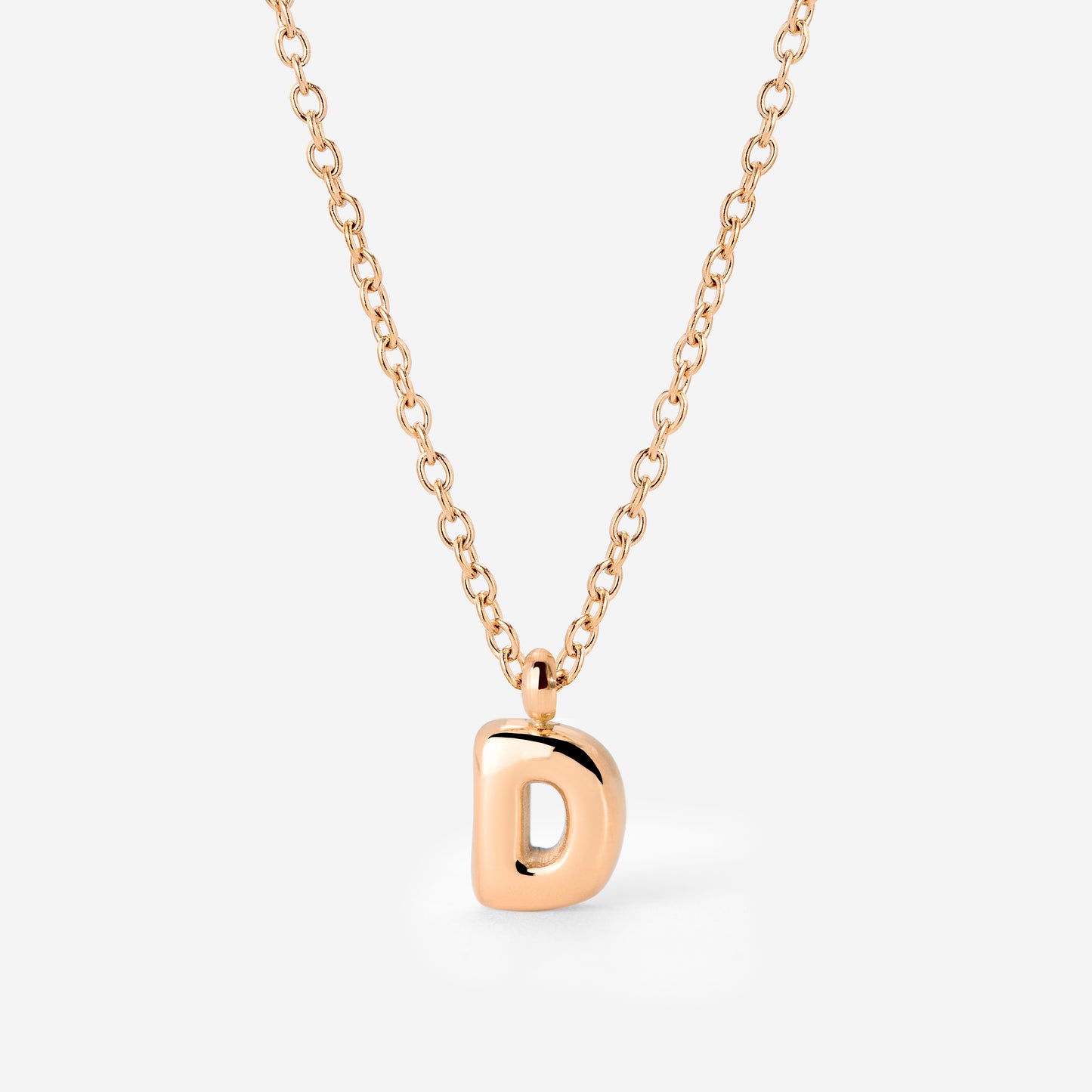 Bubble Letter Necklace Rose Gold