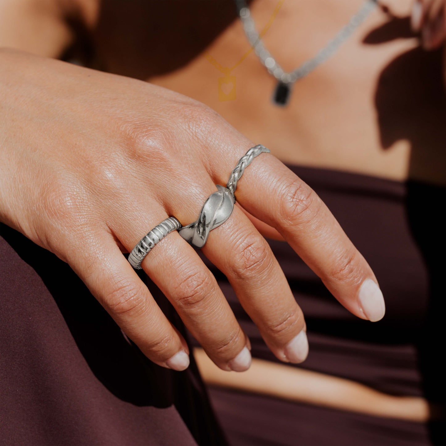 Striped Ring Bold Silver
