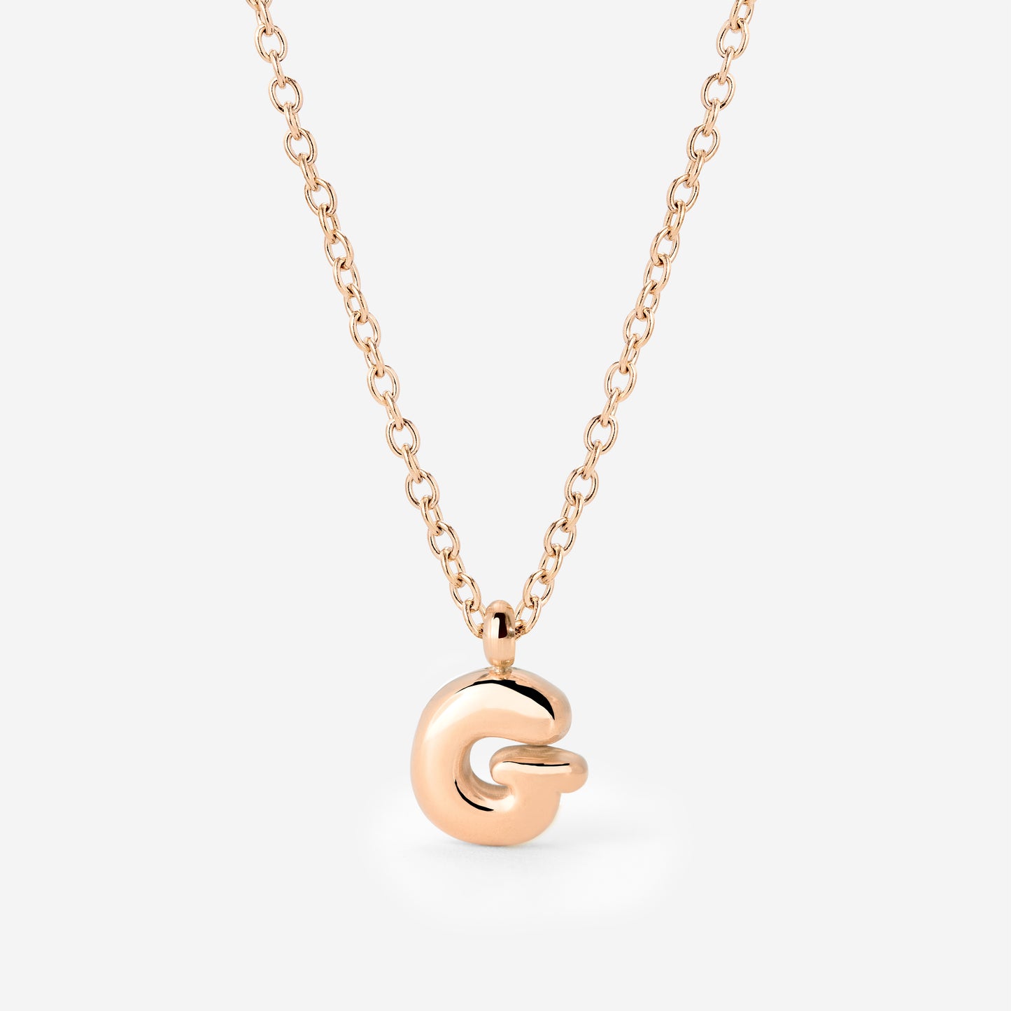 Bubble Letter Necklace Rose Gold