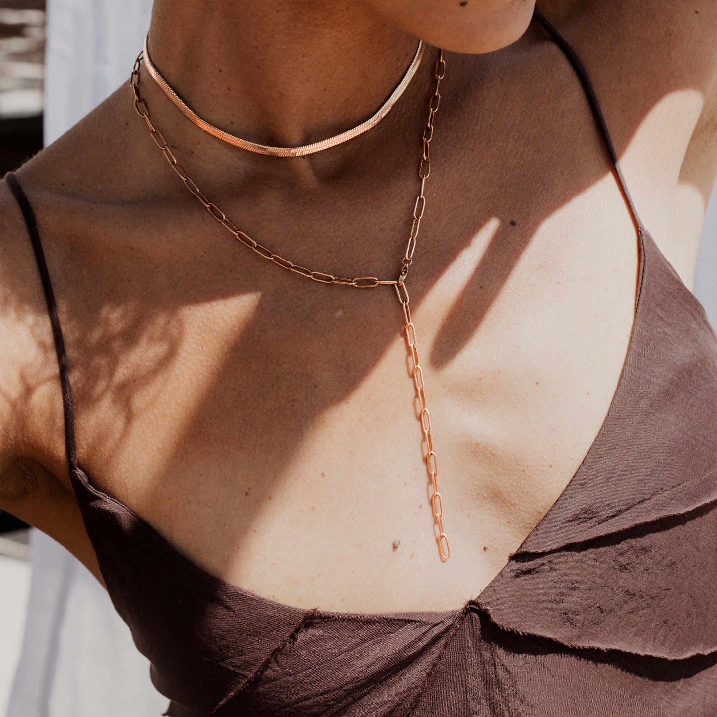 Honey Y-Necklace Rose Gold