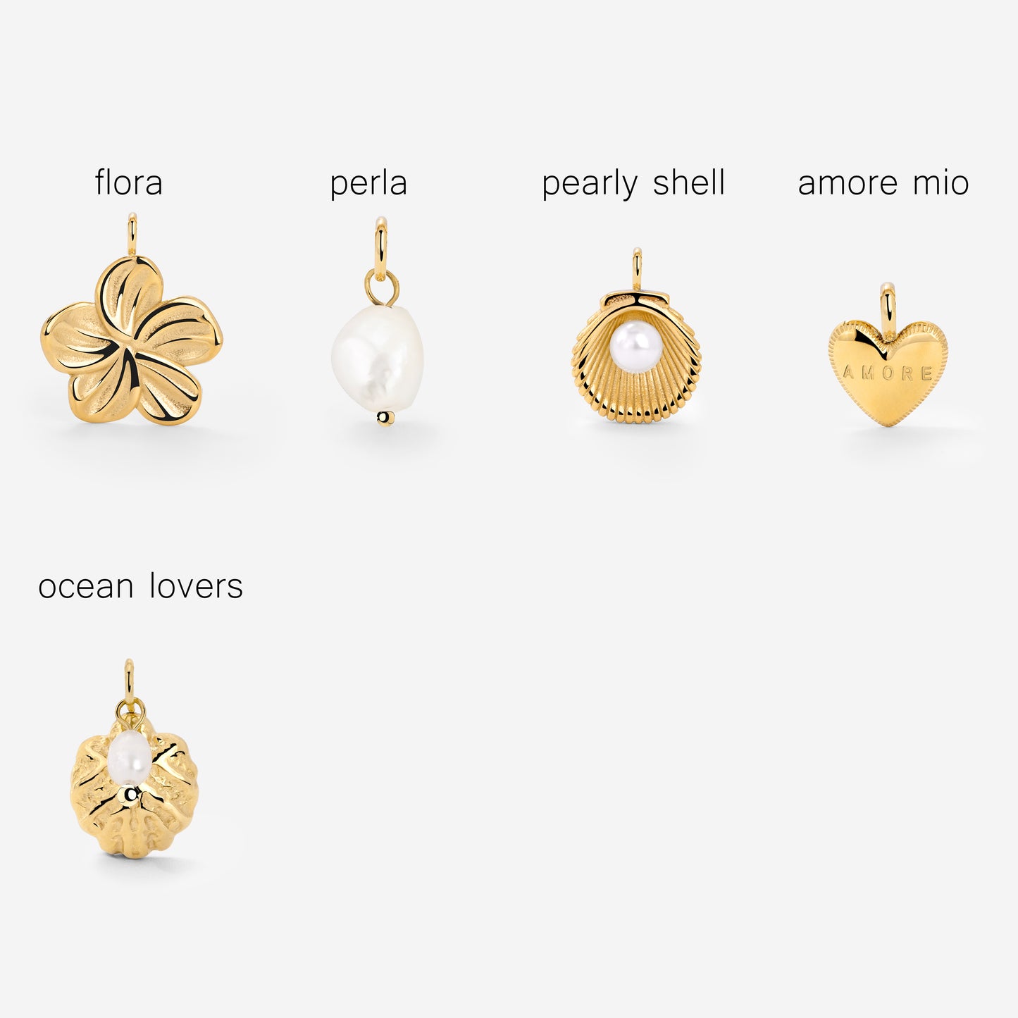 Oval Links Charm Necklace Set