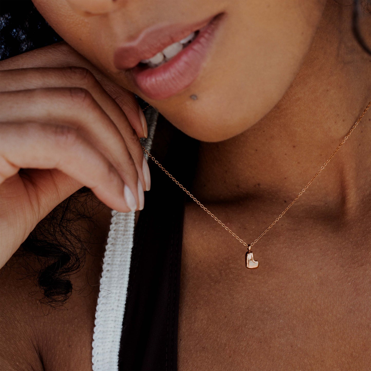 Bubble Letter Necklace Rose Gold