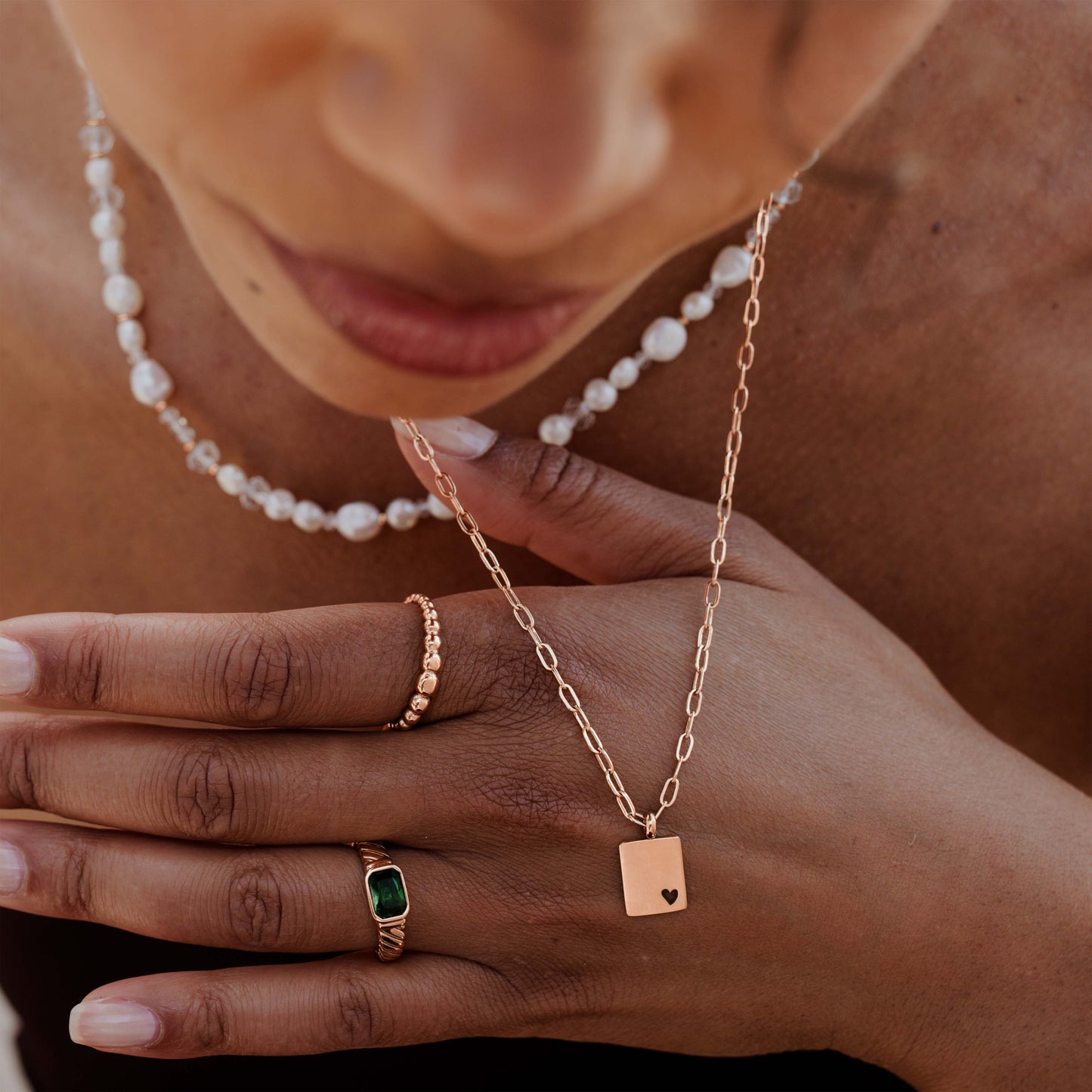 Brilliant Emerald Ring Rose Gold