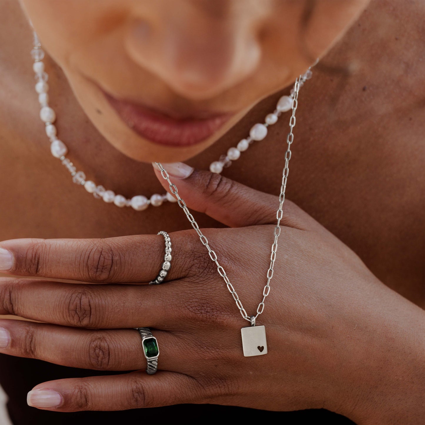 Brilliant Emerald Ring Silver