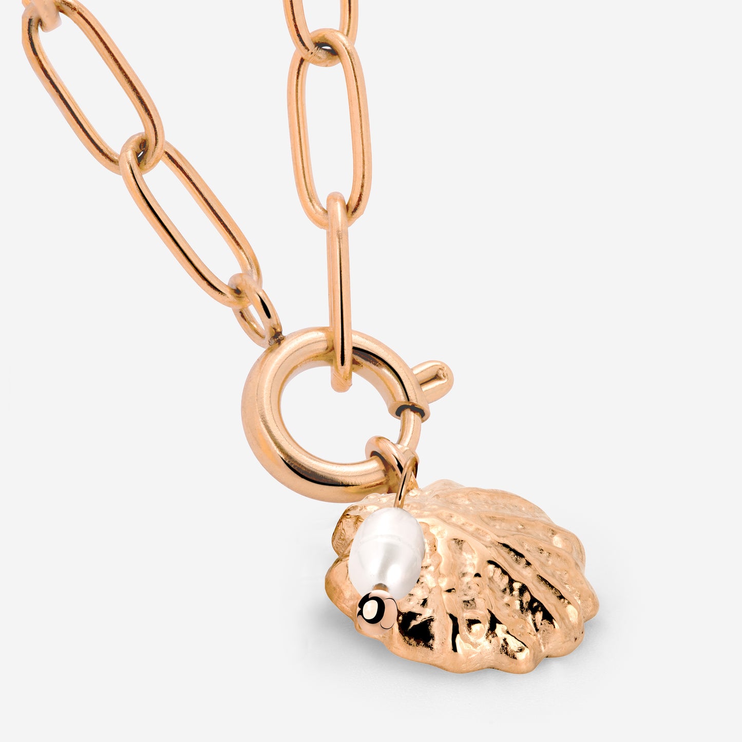 Ocean Lovers Oval Links Necklace Set Rose Gold