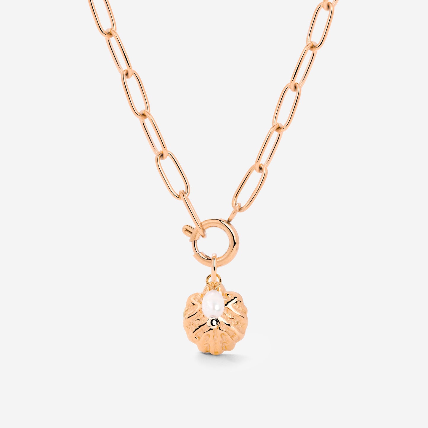 Ocean Lovers Oval Links Necklace Set Rose Gold
