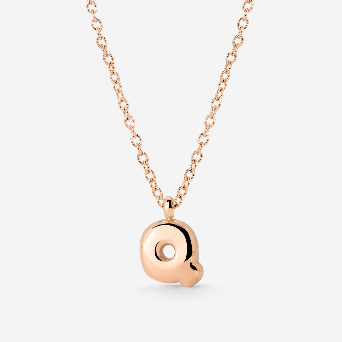 Bubble Letter Necklace Rose Gold