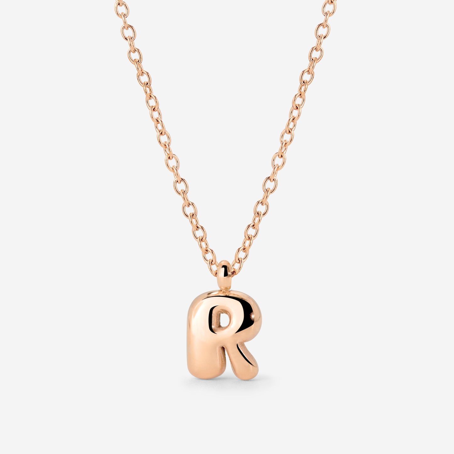 Bubble Letter Necklace Rose Gold