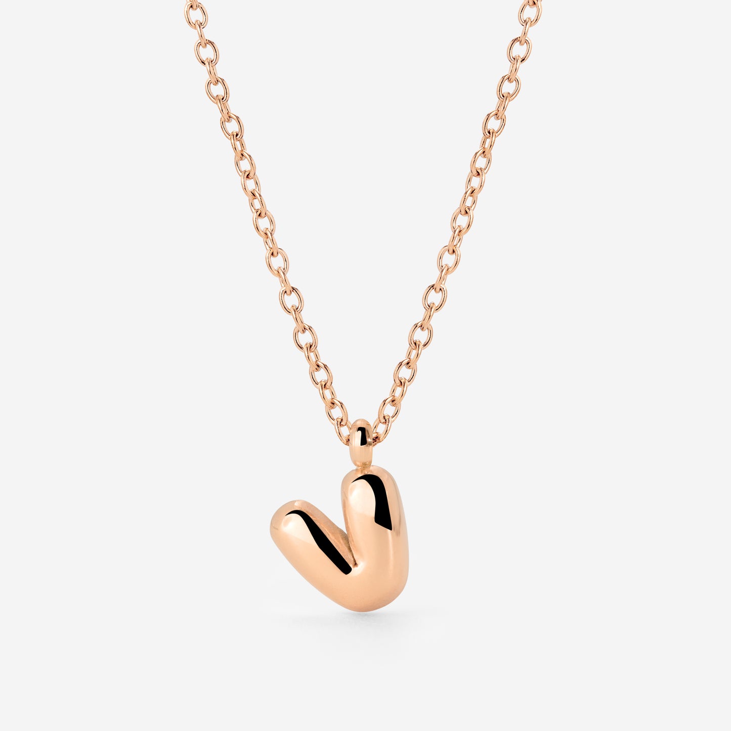 Bubble Letter Necklace Rose Gold