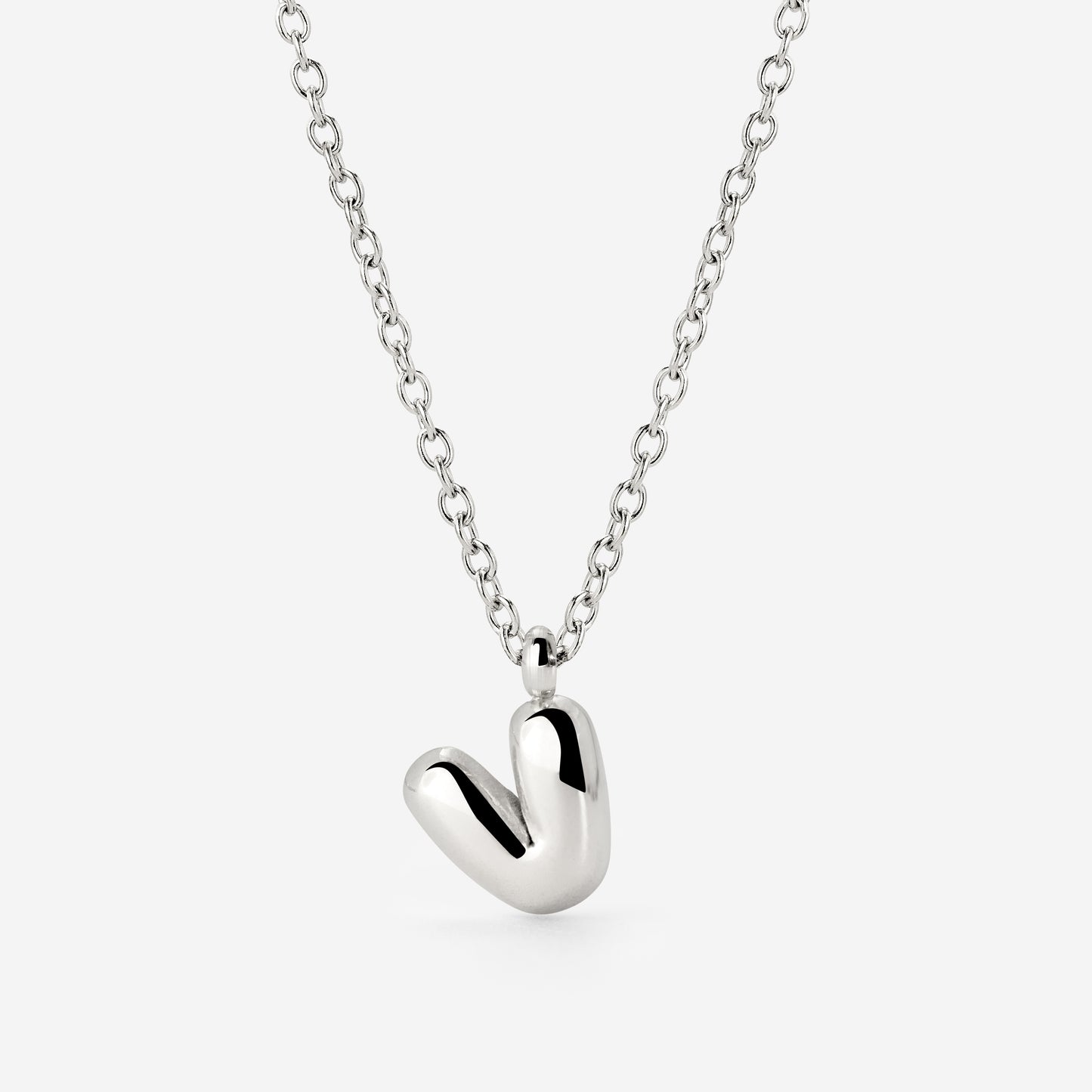 Bubble Letter Necklace Silver