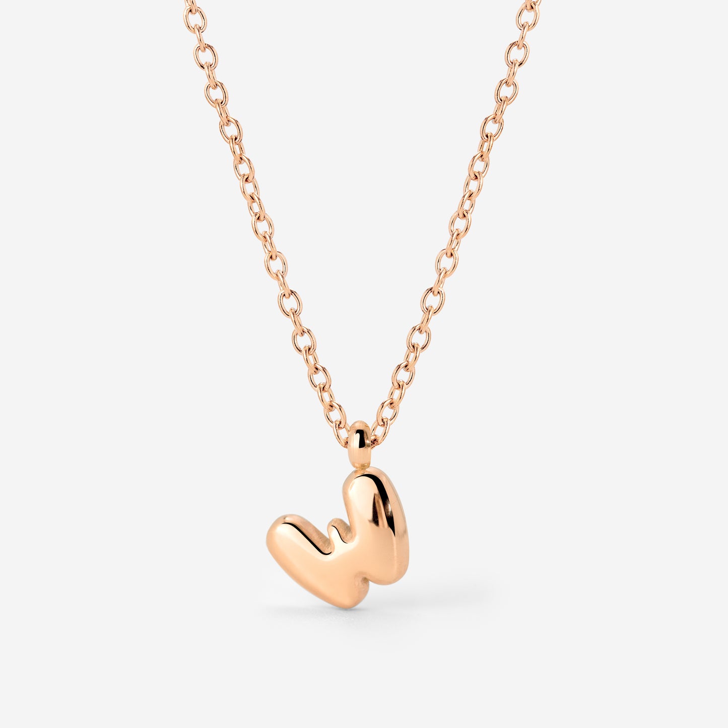 Bubble Letter Necklace Rose Gold