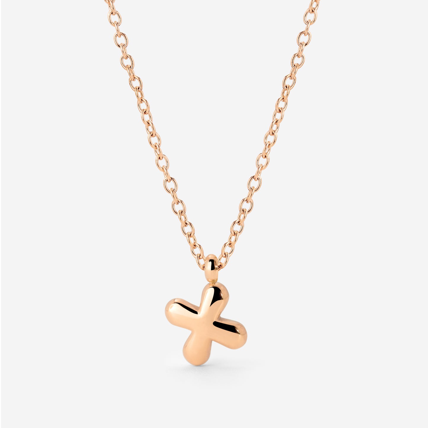 Bubble Letter Necklace Rose Gold