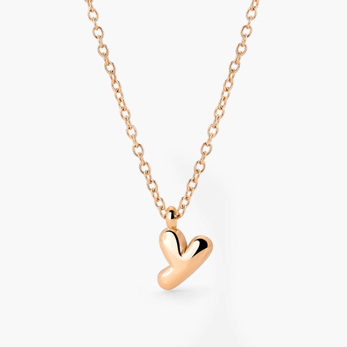 Bubble Letter Necklace Rose Gold