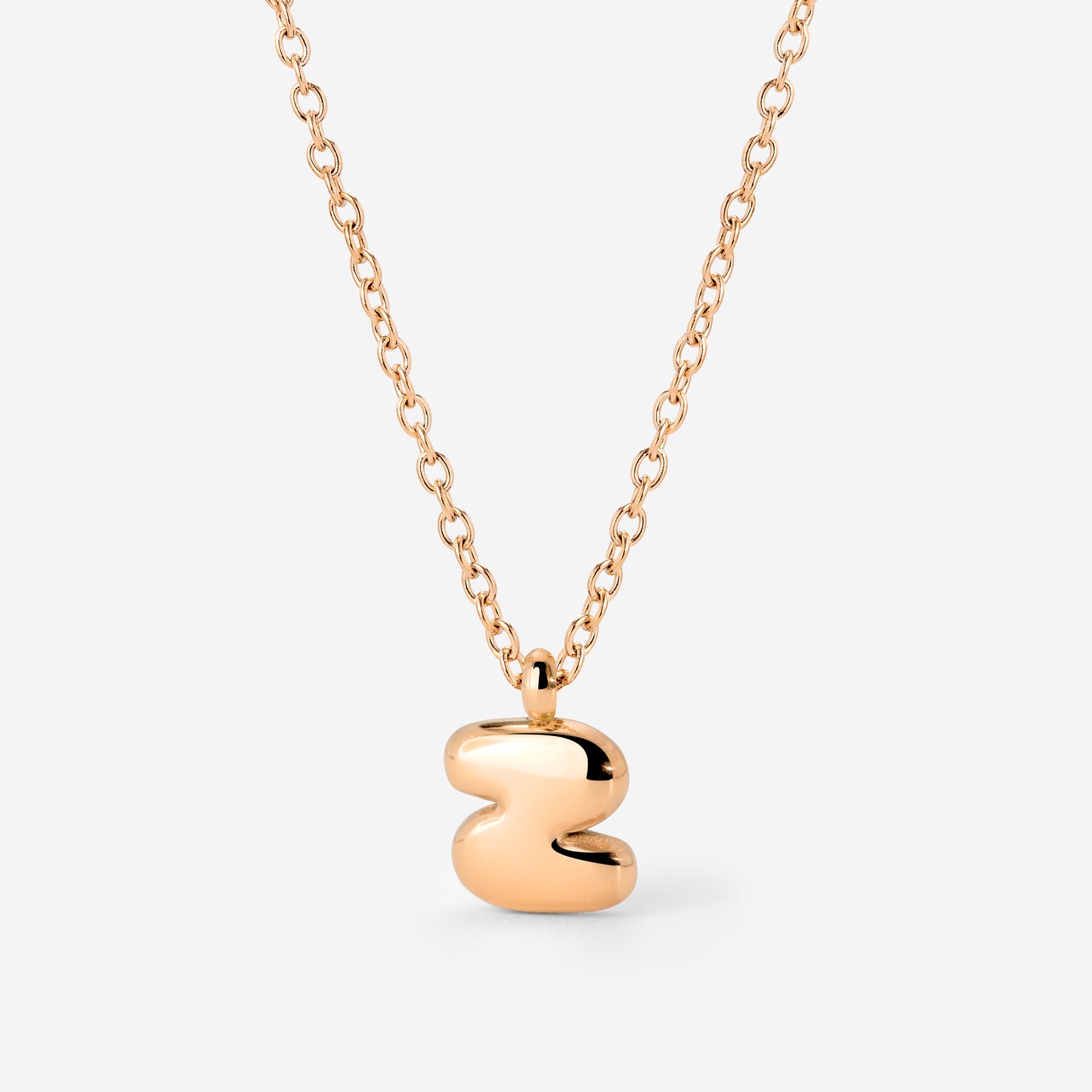 Bubble Letter Necklace Rose Gold