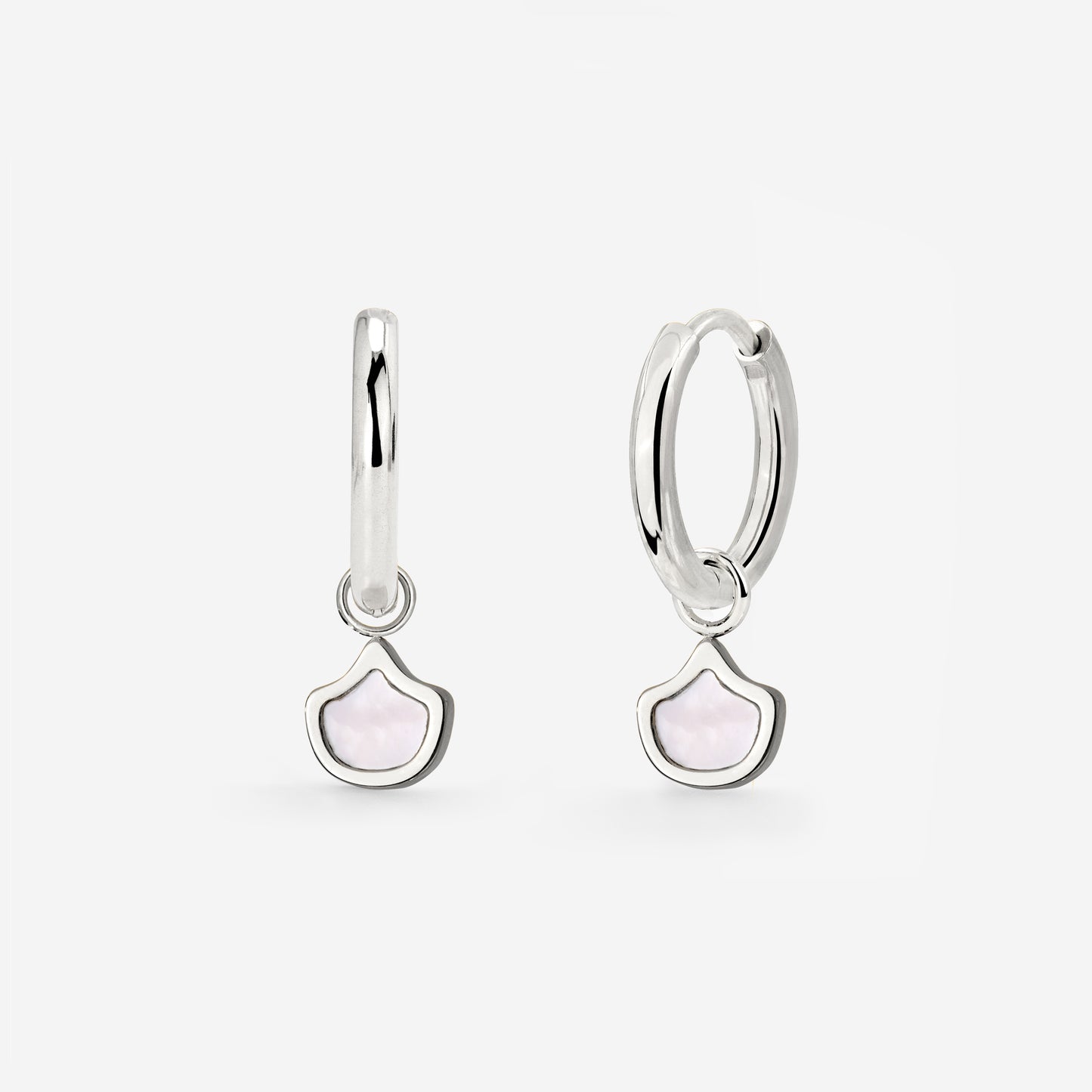 Fish Scale Hoop Set Small Silver