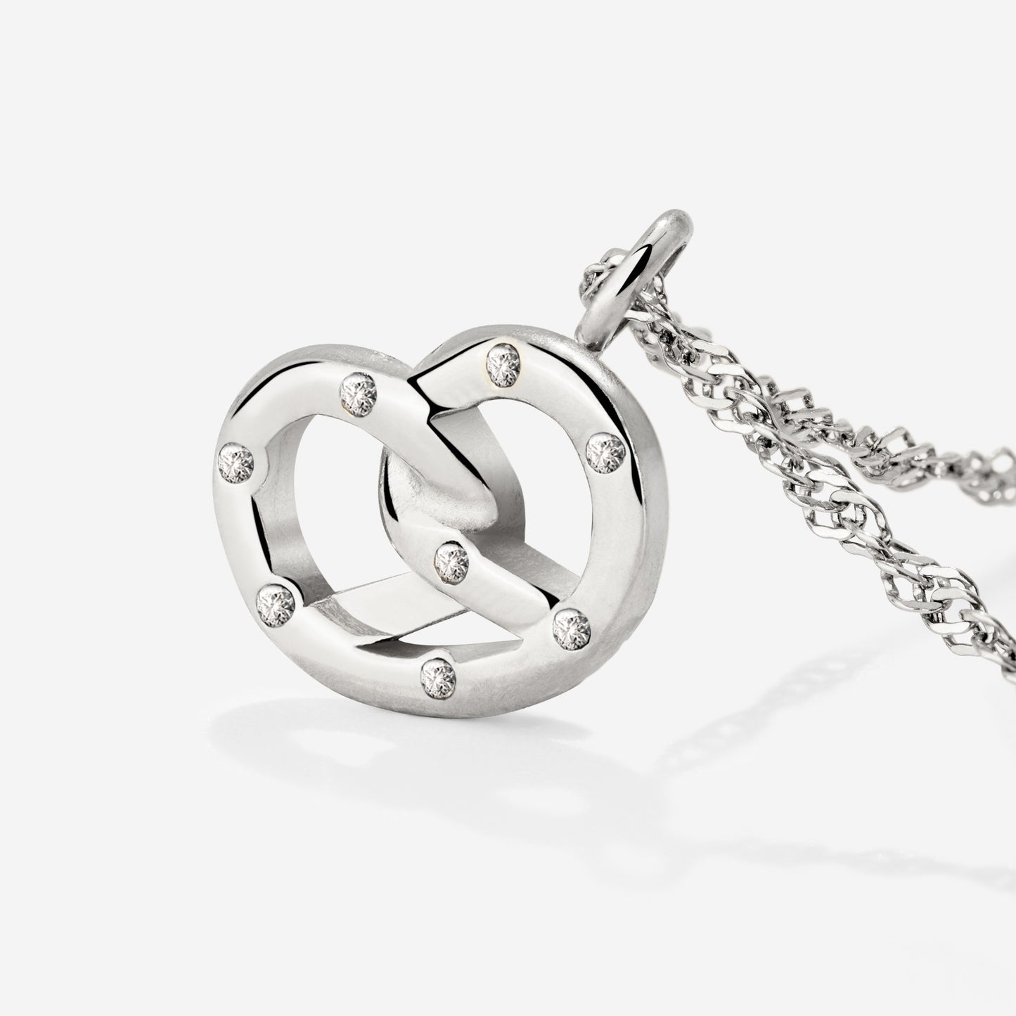 Bedazzle my Pretzel Necklace Silver