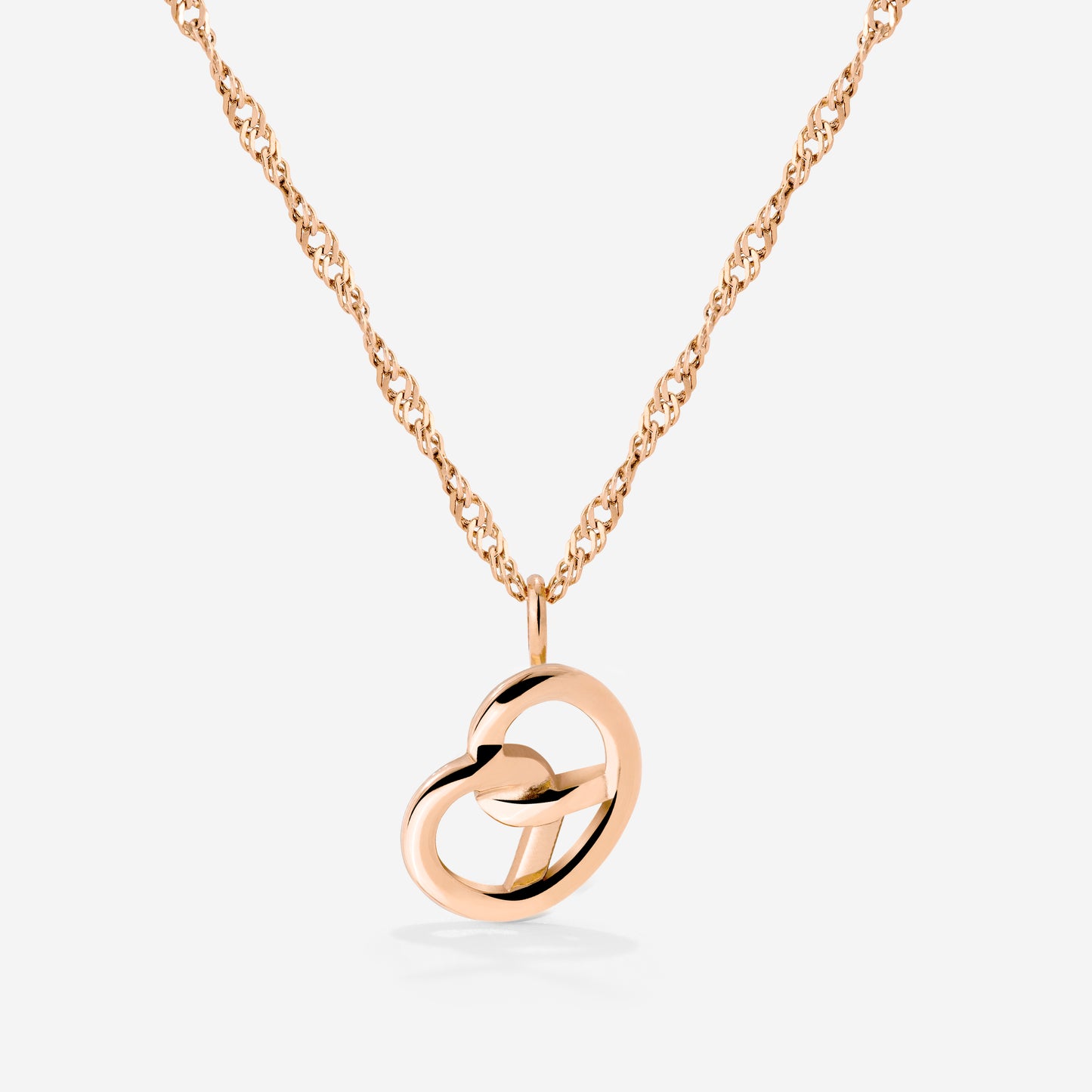 Bedazzle my Pretzel Necklace Rose Gold