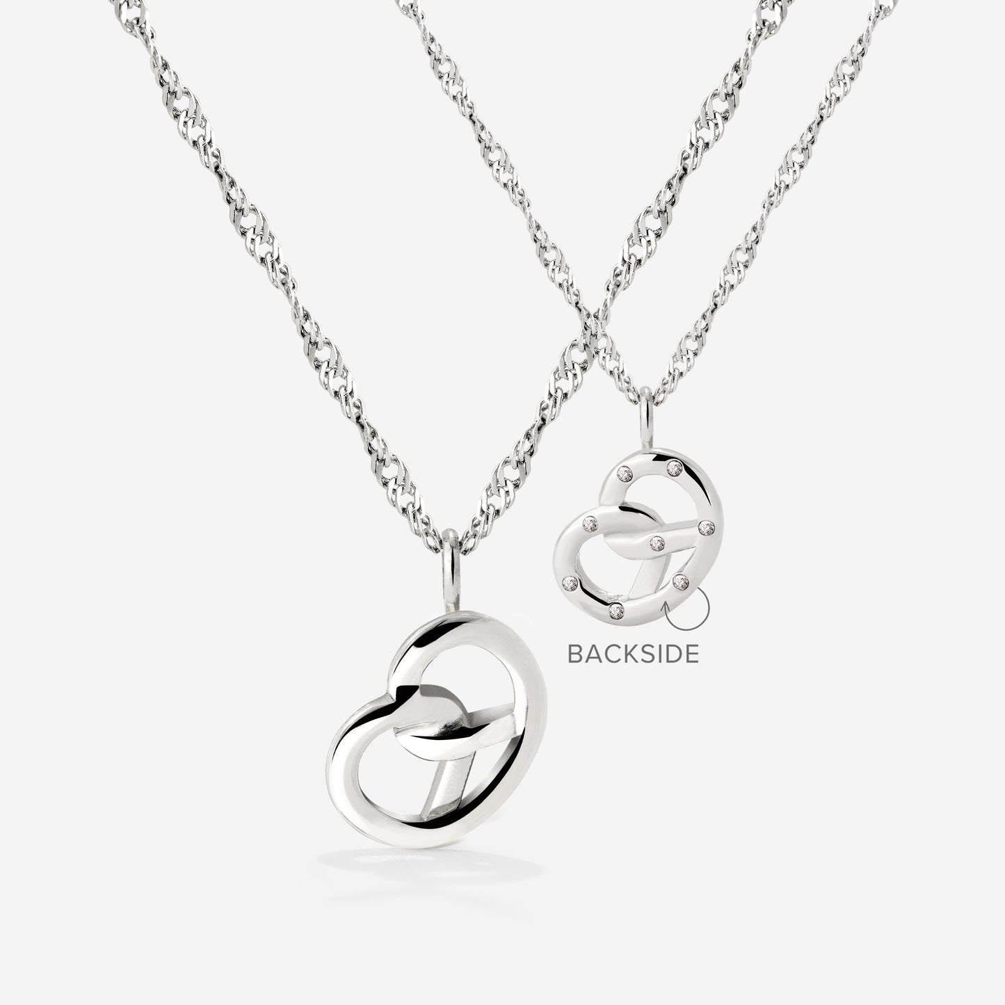 Bedazzle my Pretzel Necklace Silver