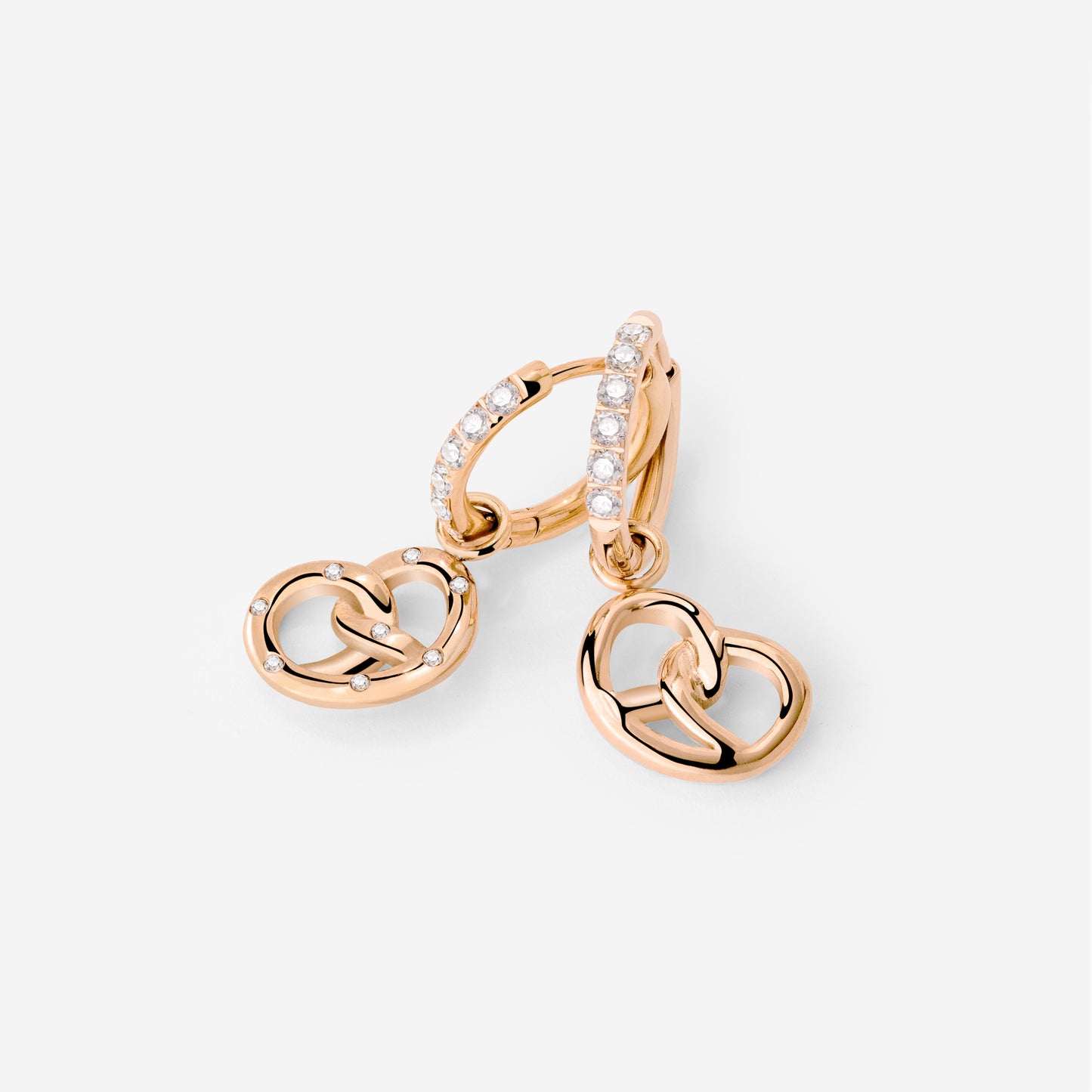 Bedazzled Pretzel Glimmer Hoop Set Small Rose Gold