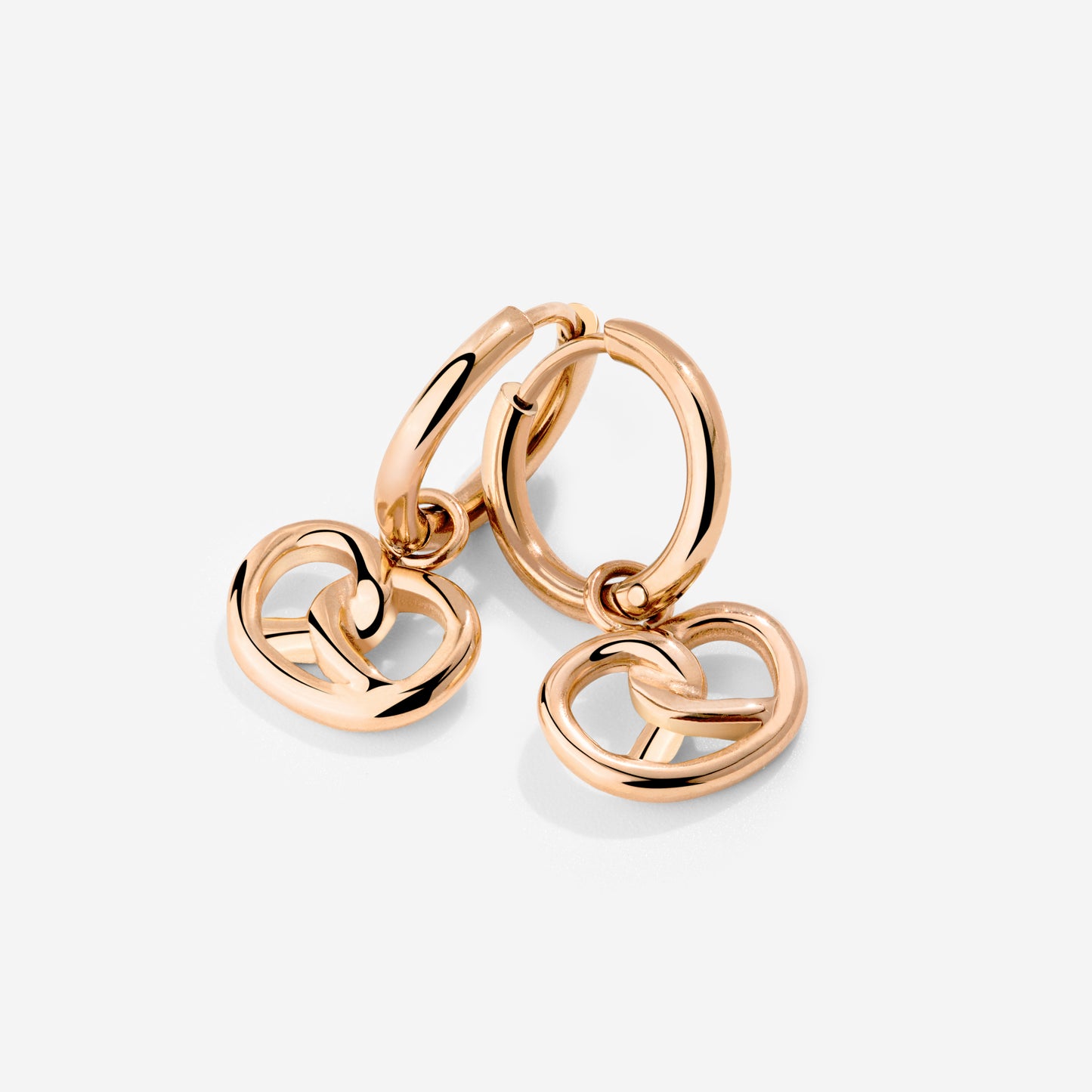 Pretzel Babe Hoop Set Small Rose Gold