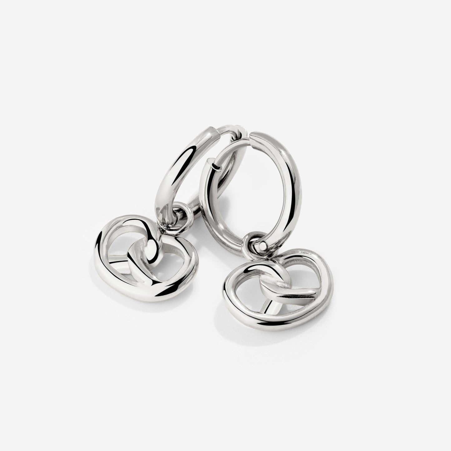 Pretzel Babe Hoop Set Small Silver