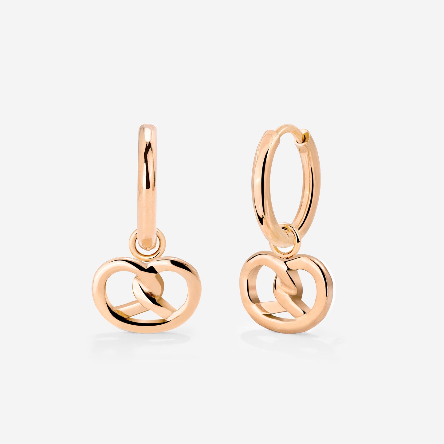 Pretzel Babe Hoop Set Small Rose Gold