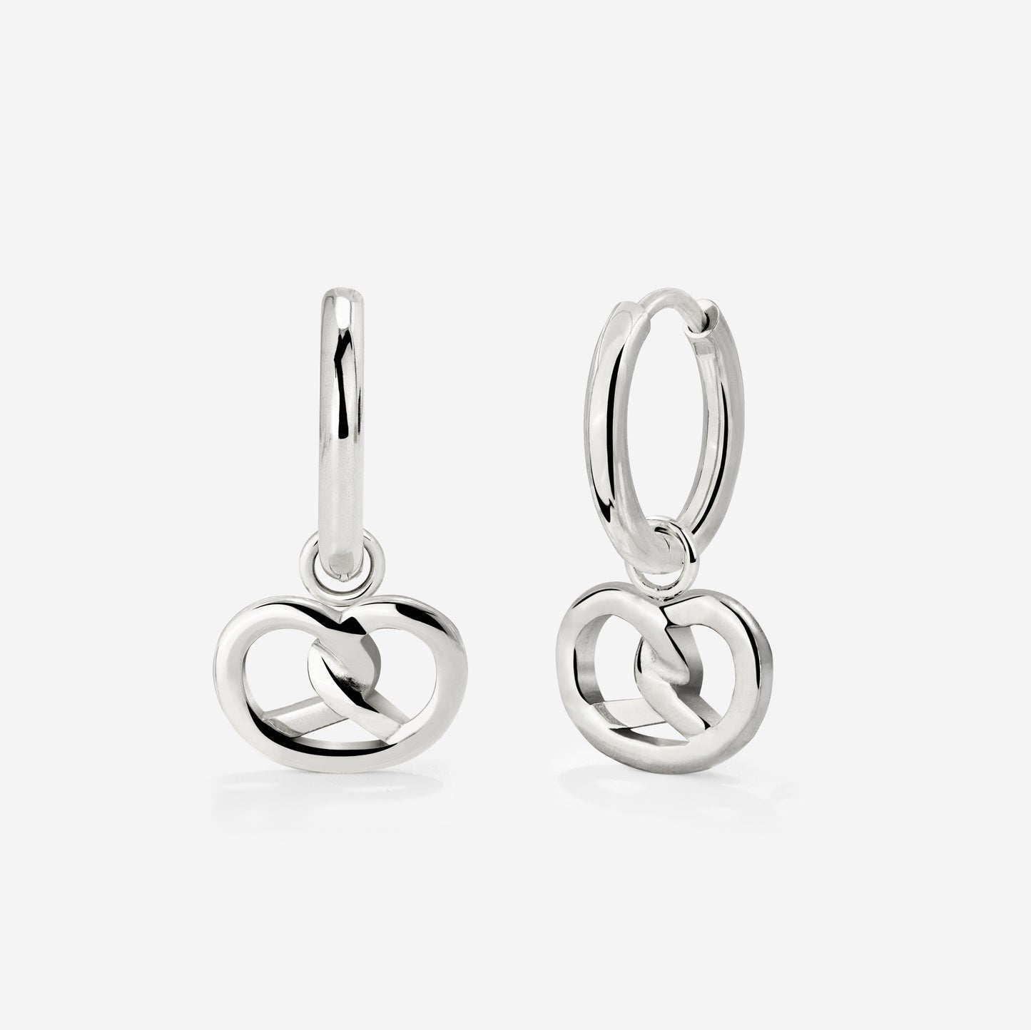 Pretzel Babe Hoop Set Small Silver