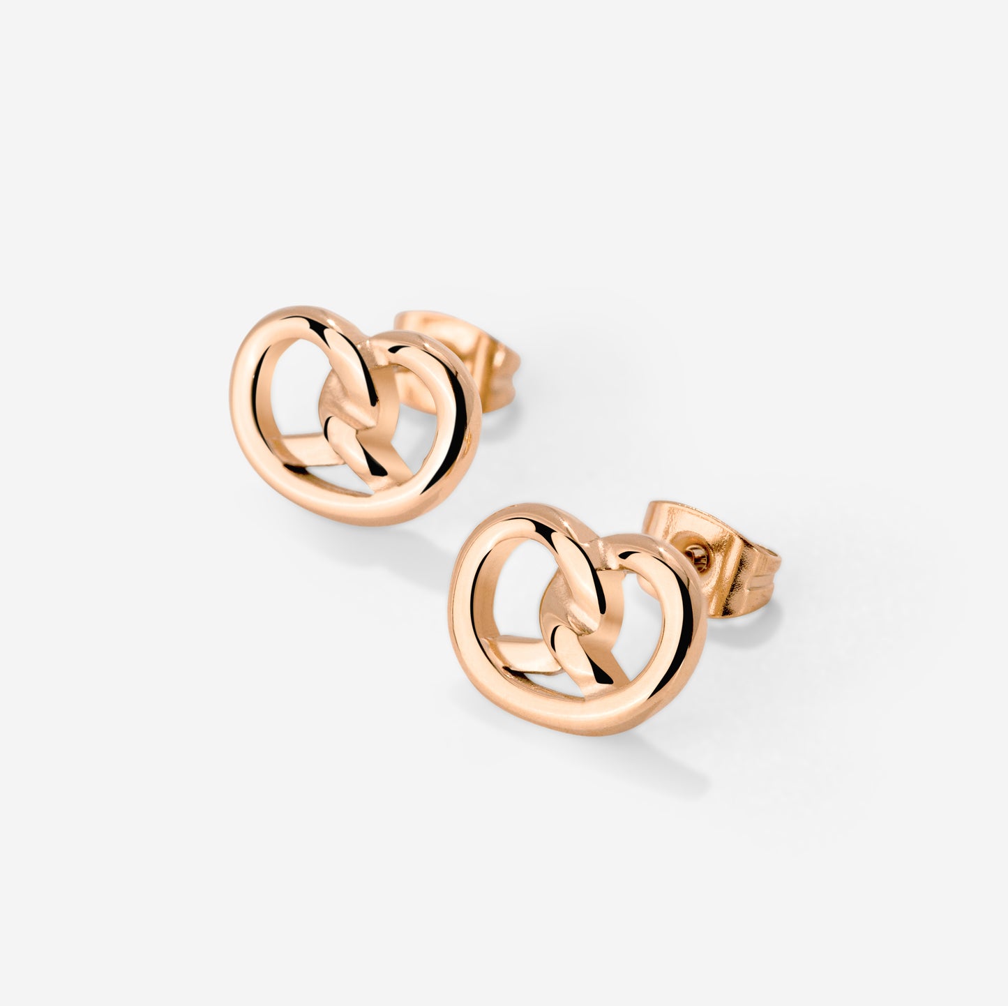Pretzel Babe Studs Rose Gold
