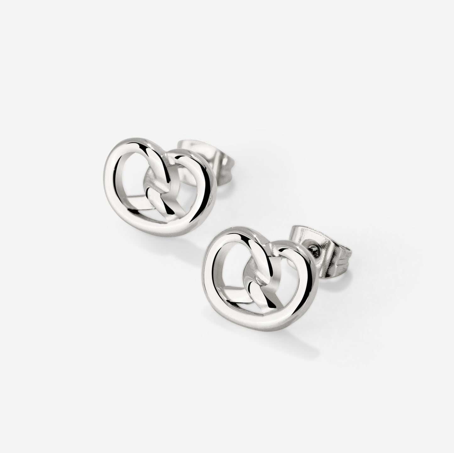 Pretzel Babe Studs Silver
