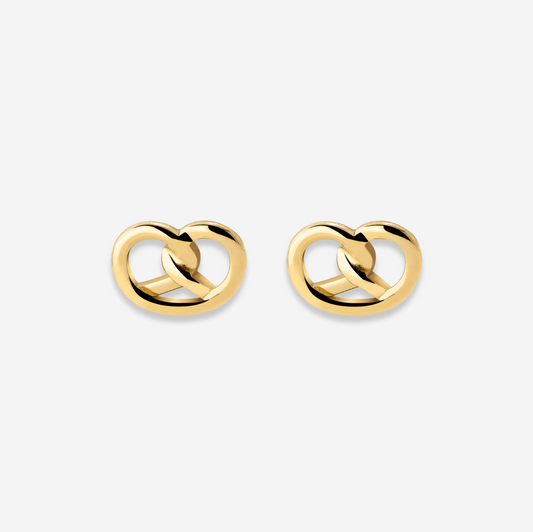Pretzel Babe Studs Gold