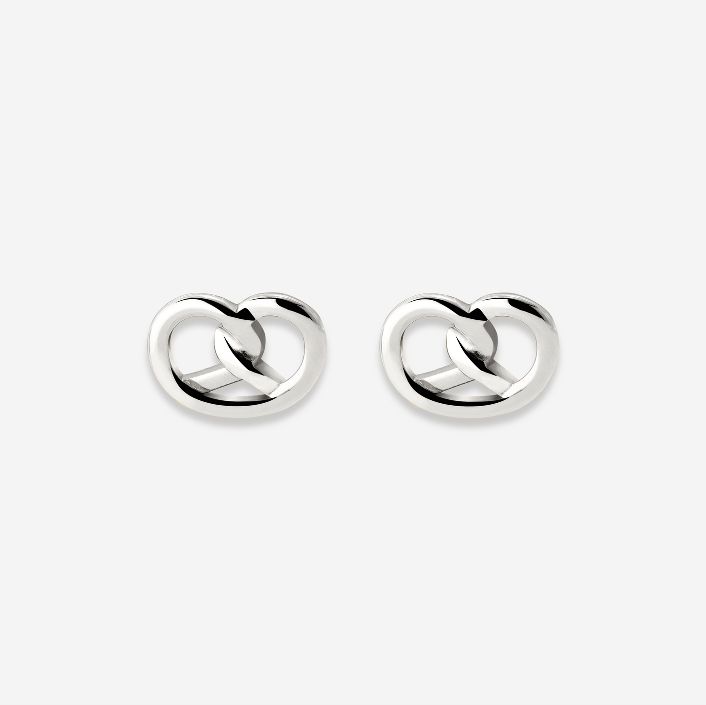 Pretzel Babe Studs Silver