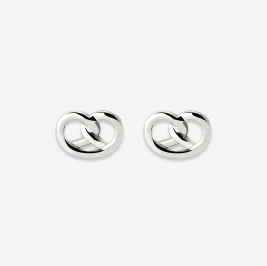 Pretzel Babe Studs Silver