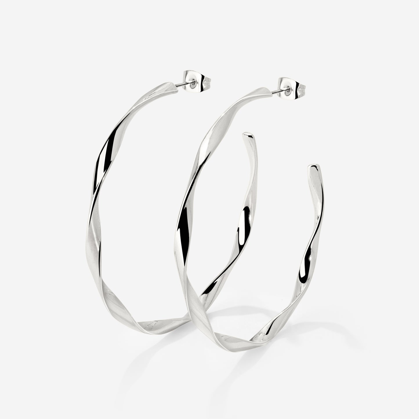 Sahira Hoop Studs Large Silver