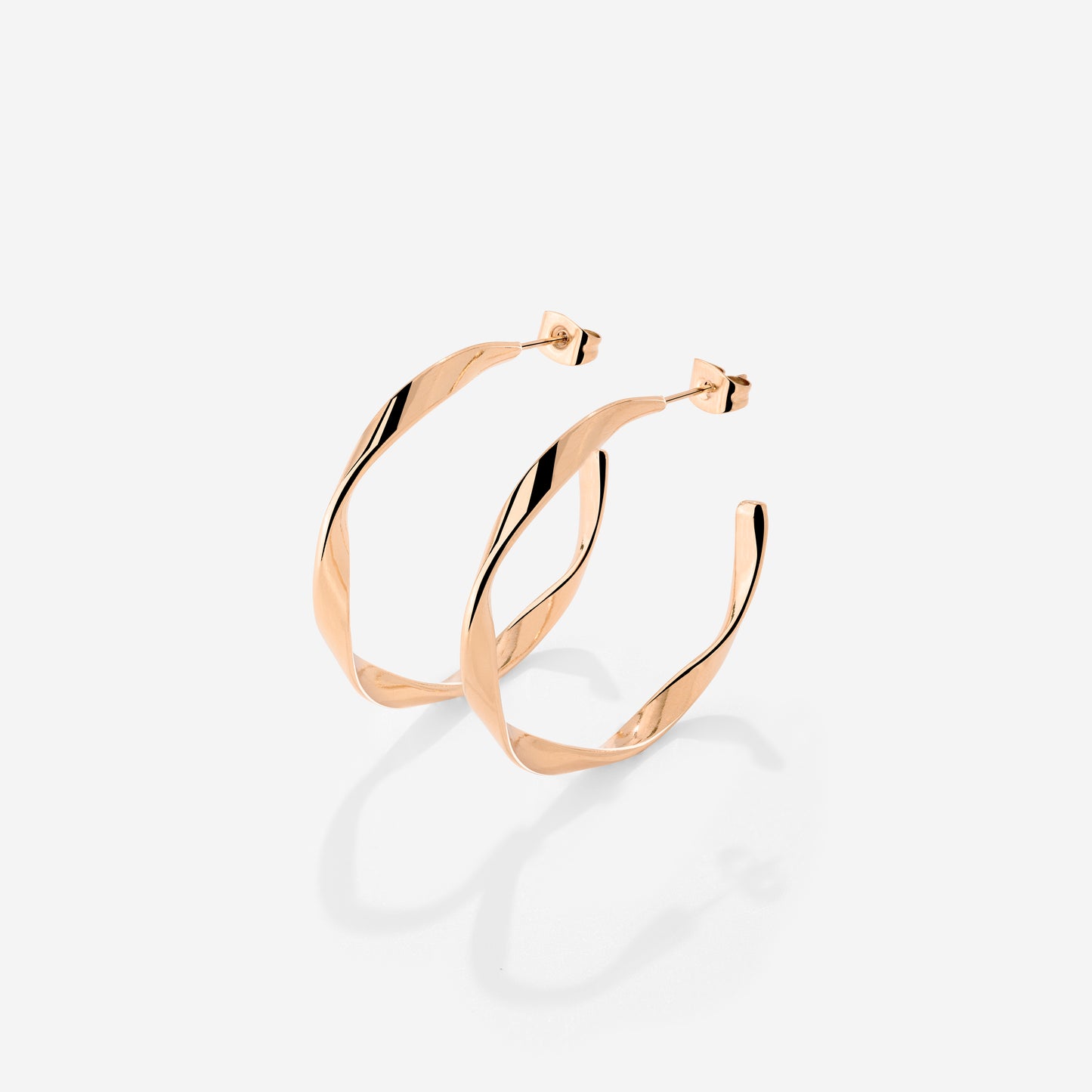 Sahira Hoop Studs Medium Rose Gold