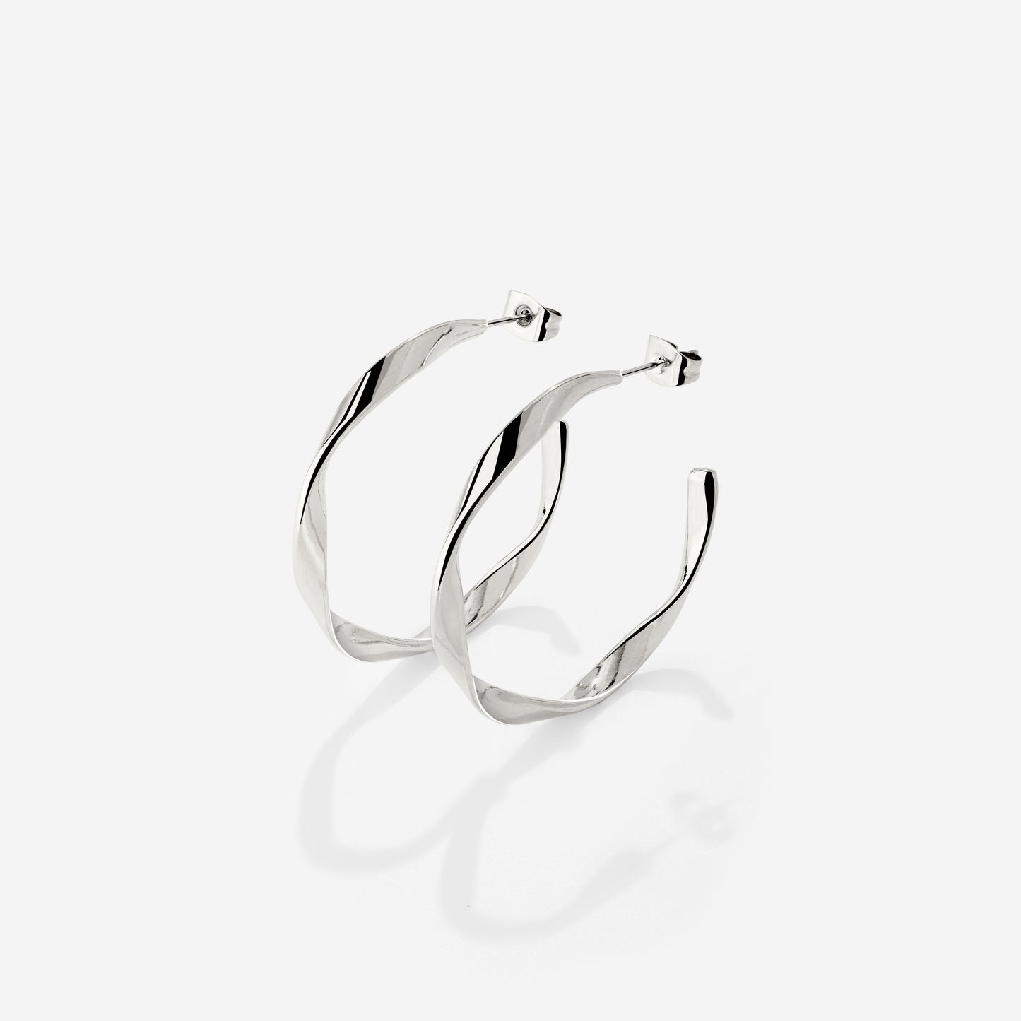 Sahira Hoop Studs Medium Silver